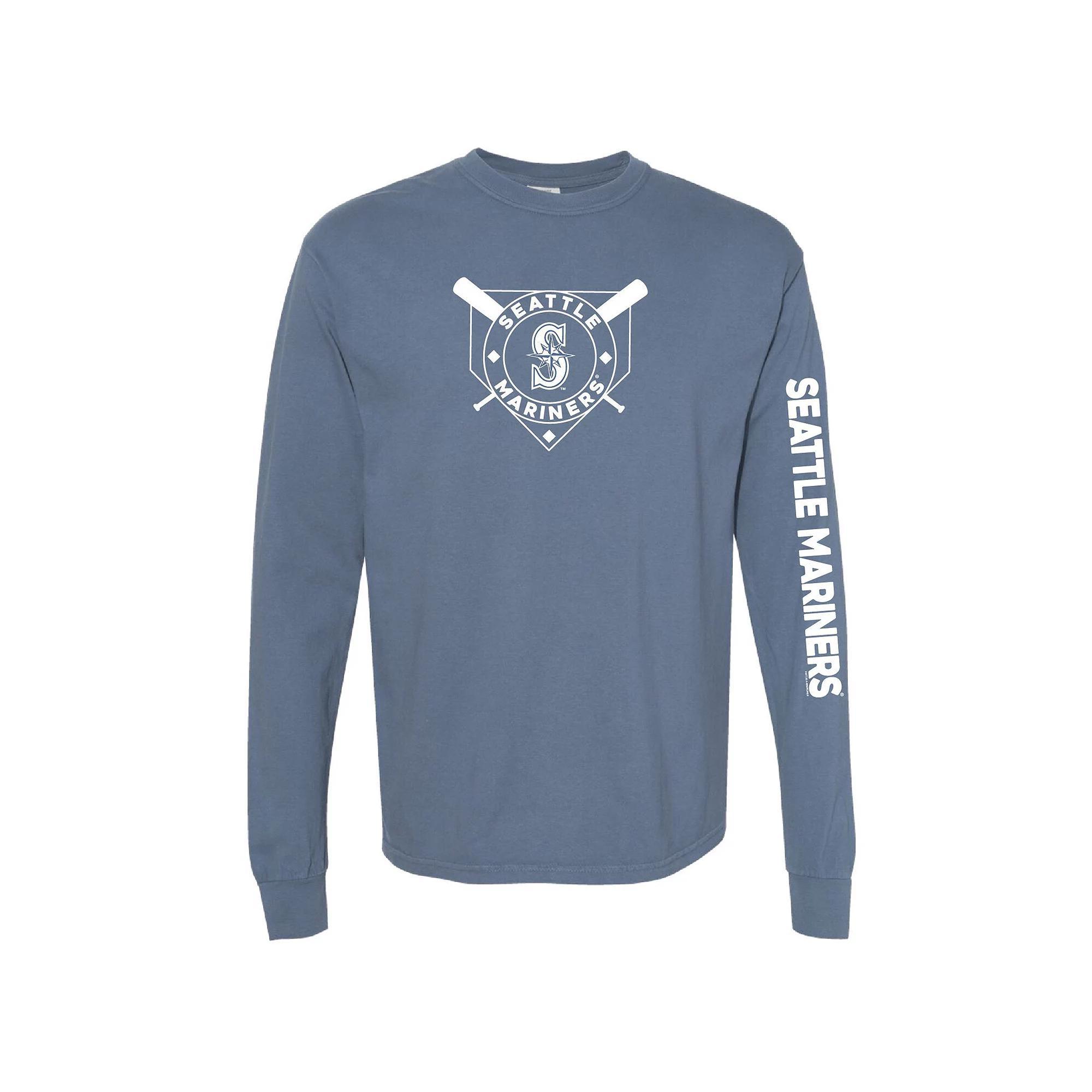 Women's Soft as a Grape Navy Seattle Mariners Pigment Dye Long Sleeve T-Shirt, Size: Large, Blue Product Image