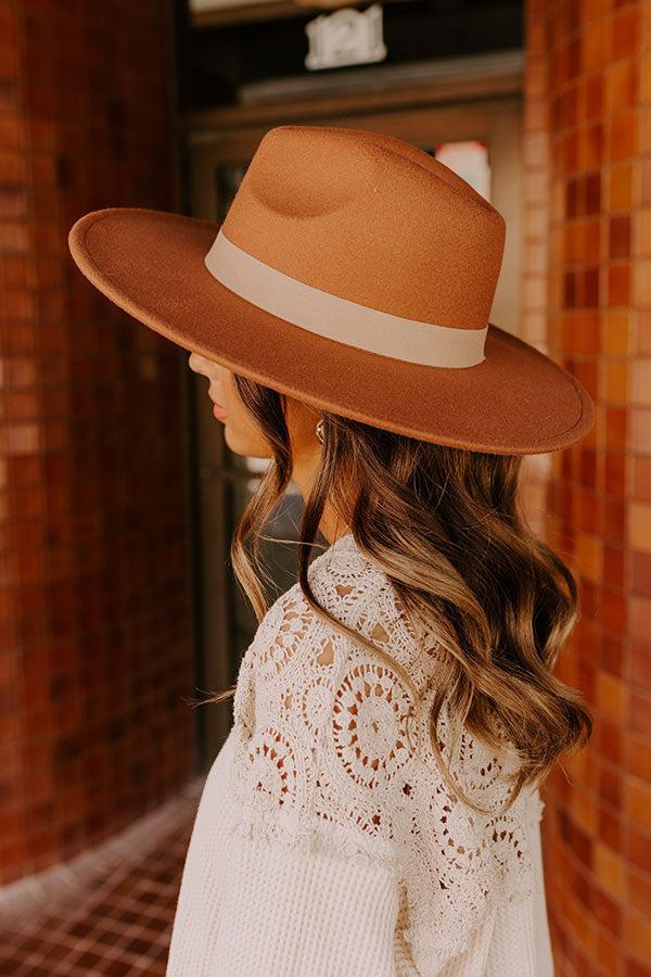 Fall Vibes Felt Fedora in Rust Product Image