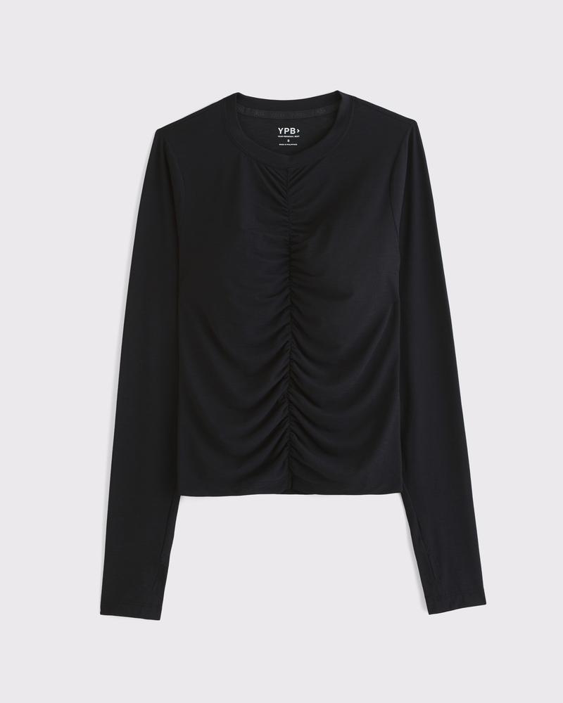 YPB Active Featherweight Long-Sleeve Ruched Tee Product Image
