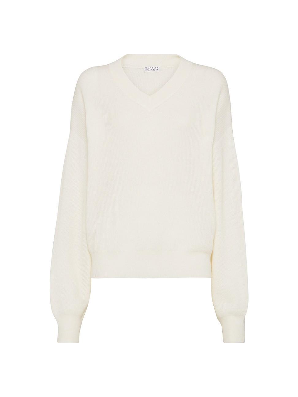 Womens Alpaca and Cotton English Rib Sweater Product Image