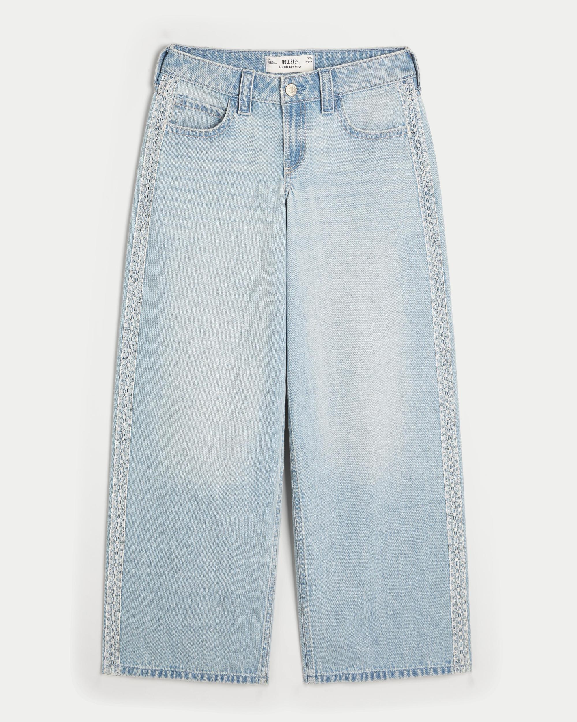 Low-Rise Medium Wash Super Baggy Jeans Product Image