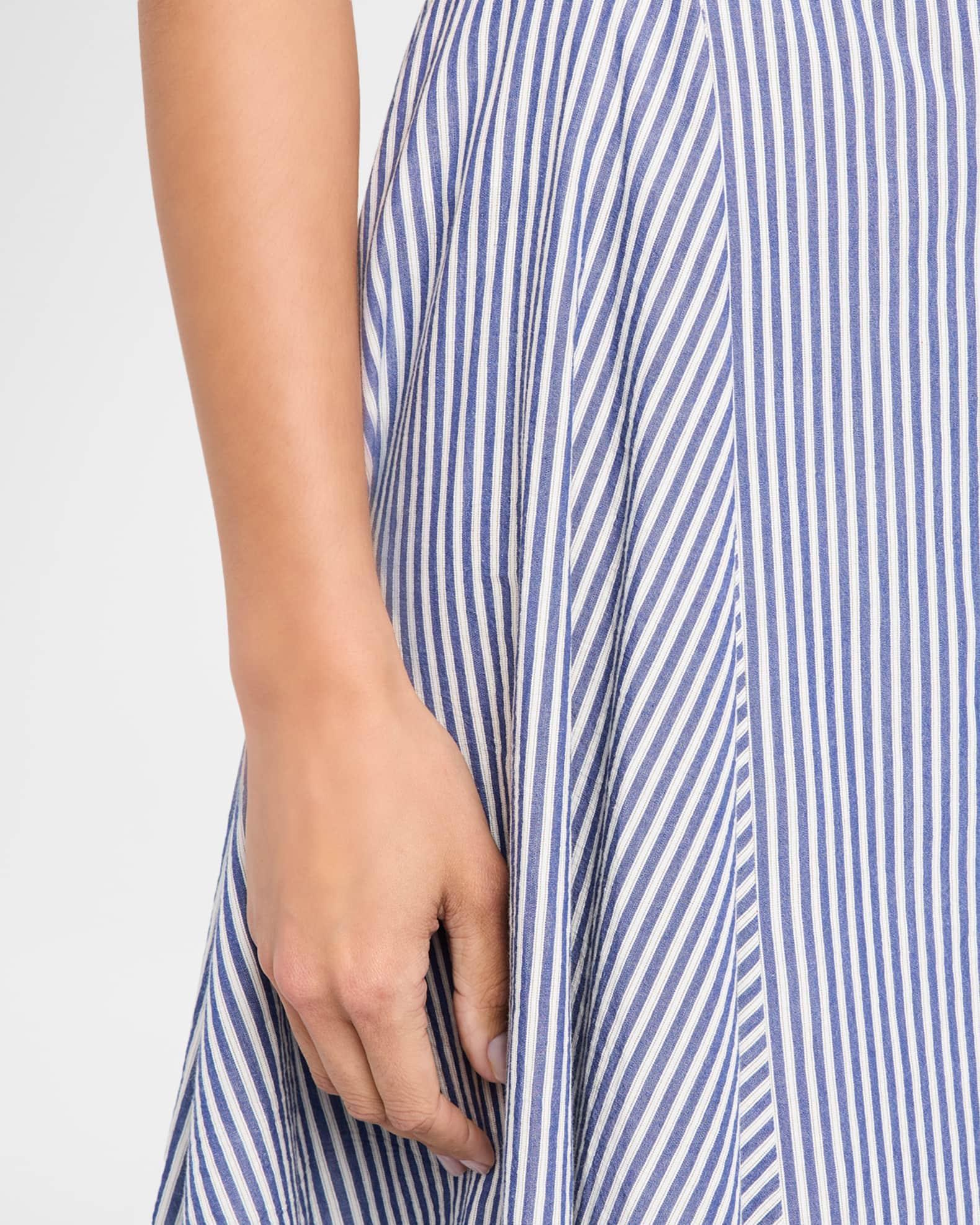 Marsala Striped Organic Cotton Midi Skirt Product Image