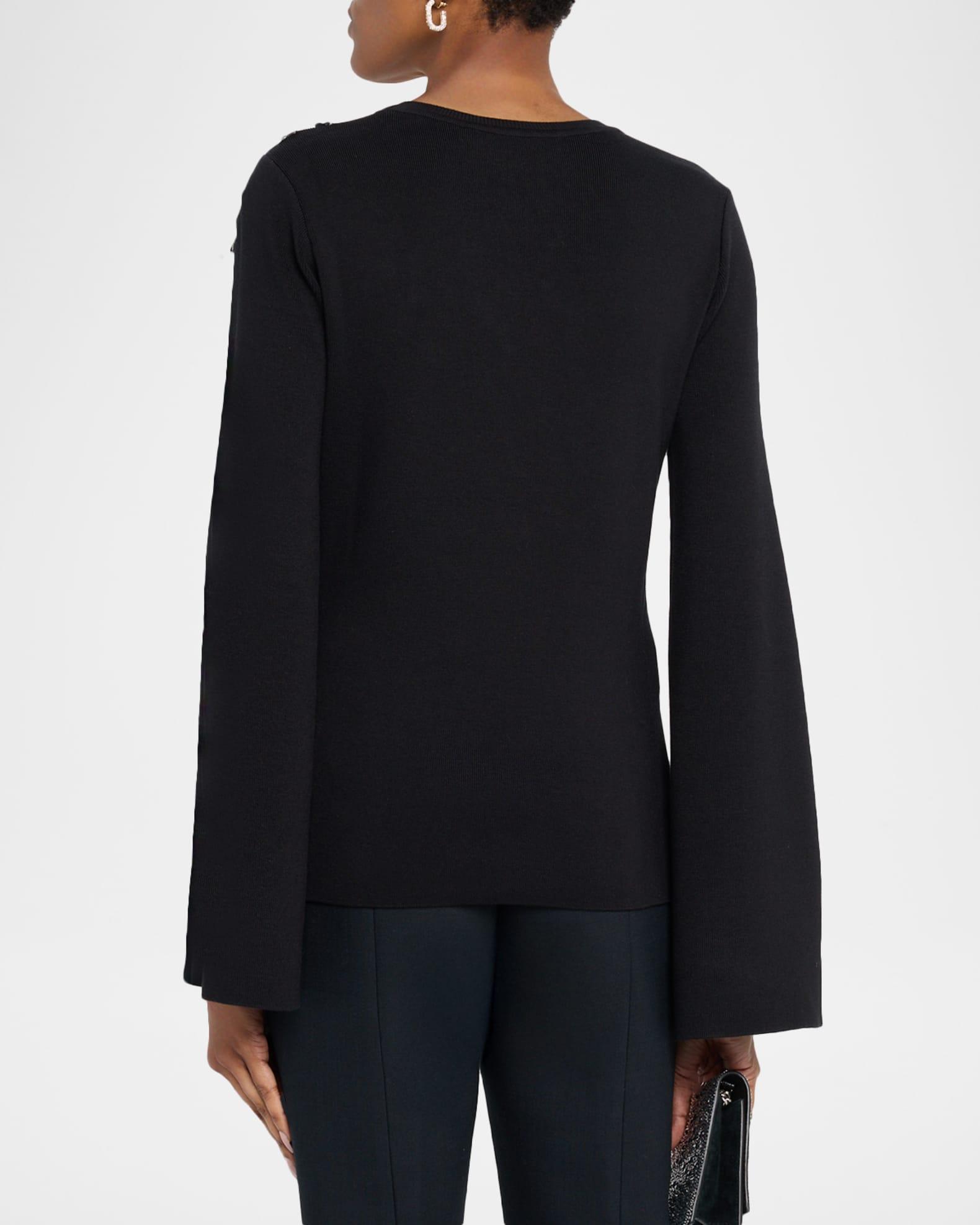 Embellished Bell-Sleeve Sweater Product Image