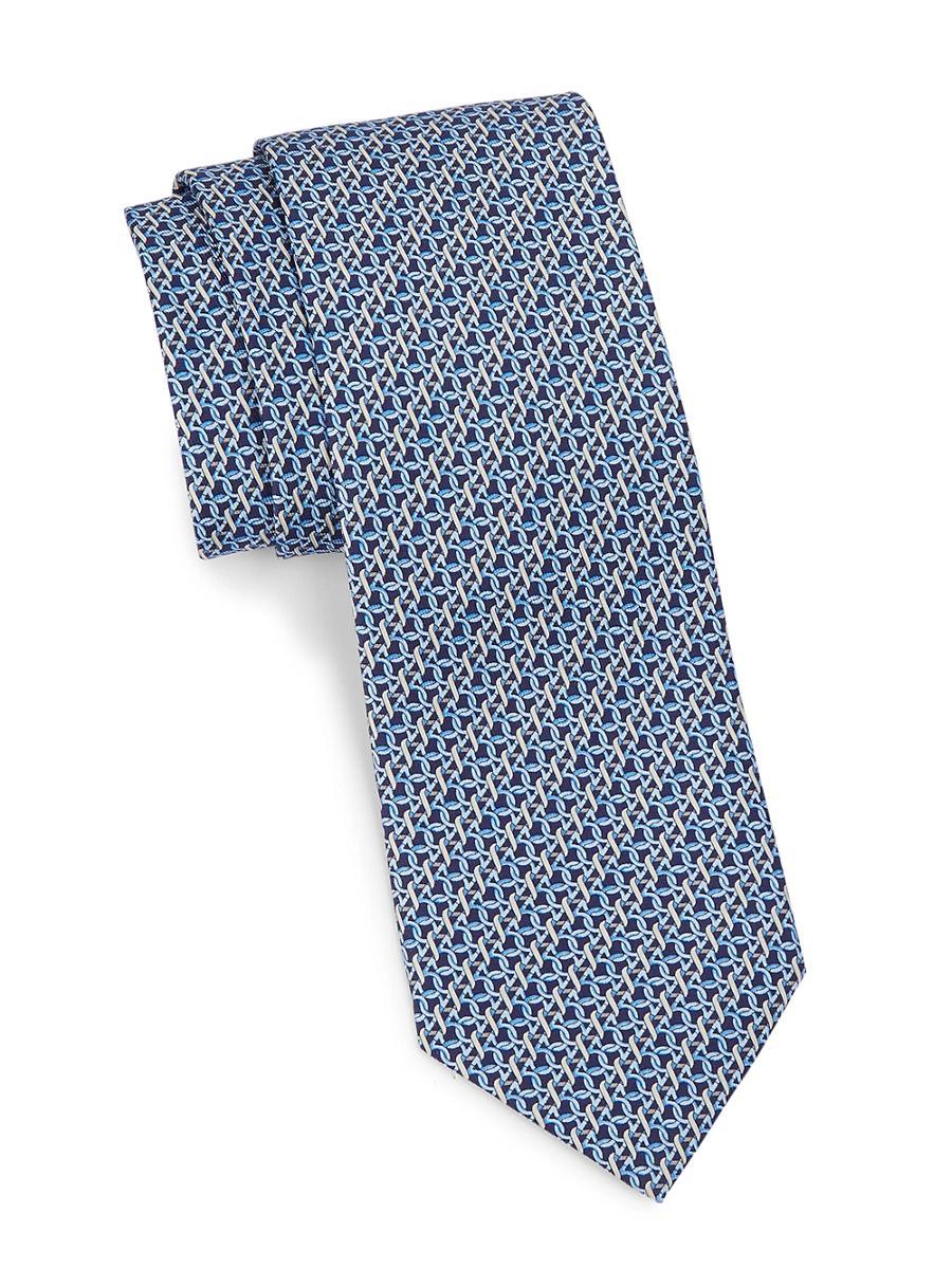 Mens Interlocking Gancini Silk Tie Product Image