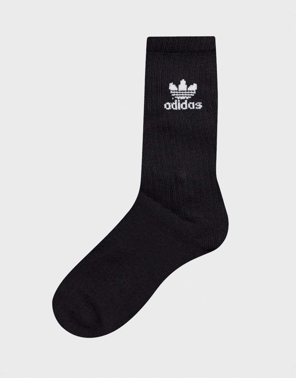 adidas Originals 6 pack crew socks in black Product Image