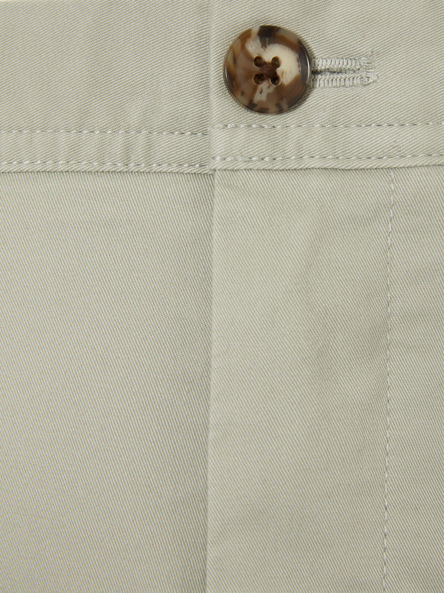 Slim Fit Washed Cotton Blend Chinos in Sage Product Image