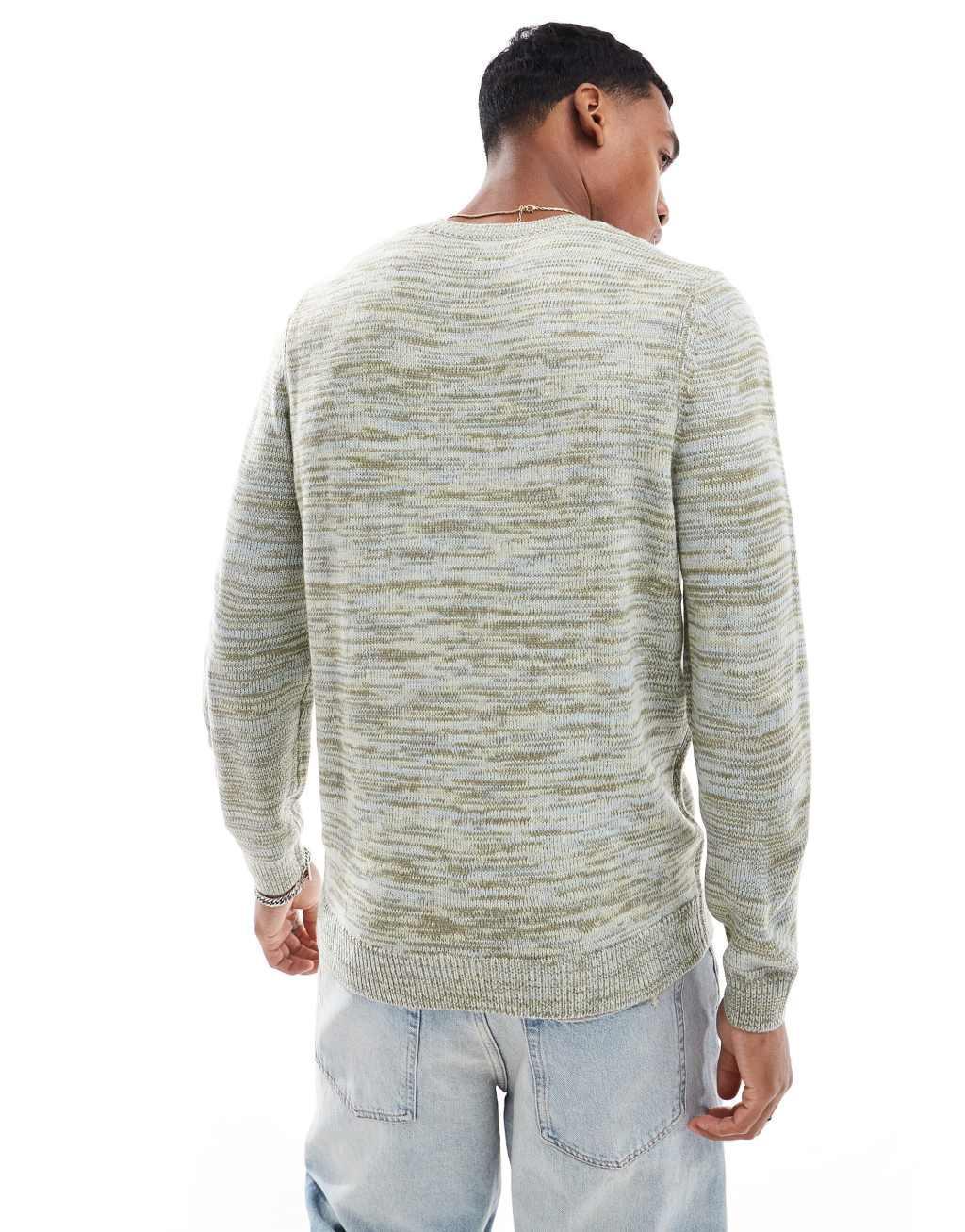 ASOS DESIGN knit space dye sweater in multi Product Image