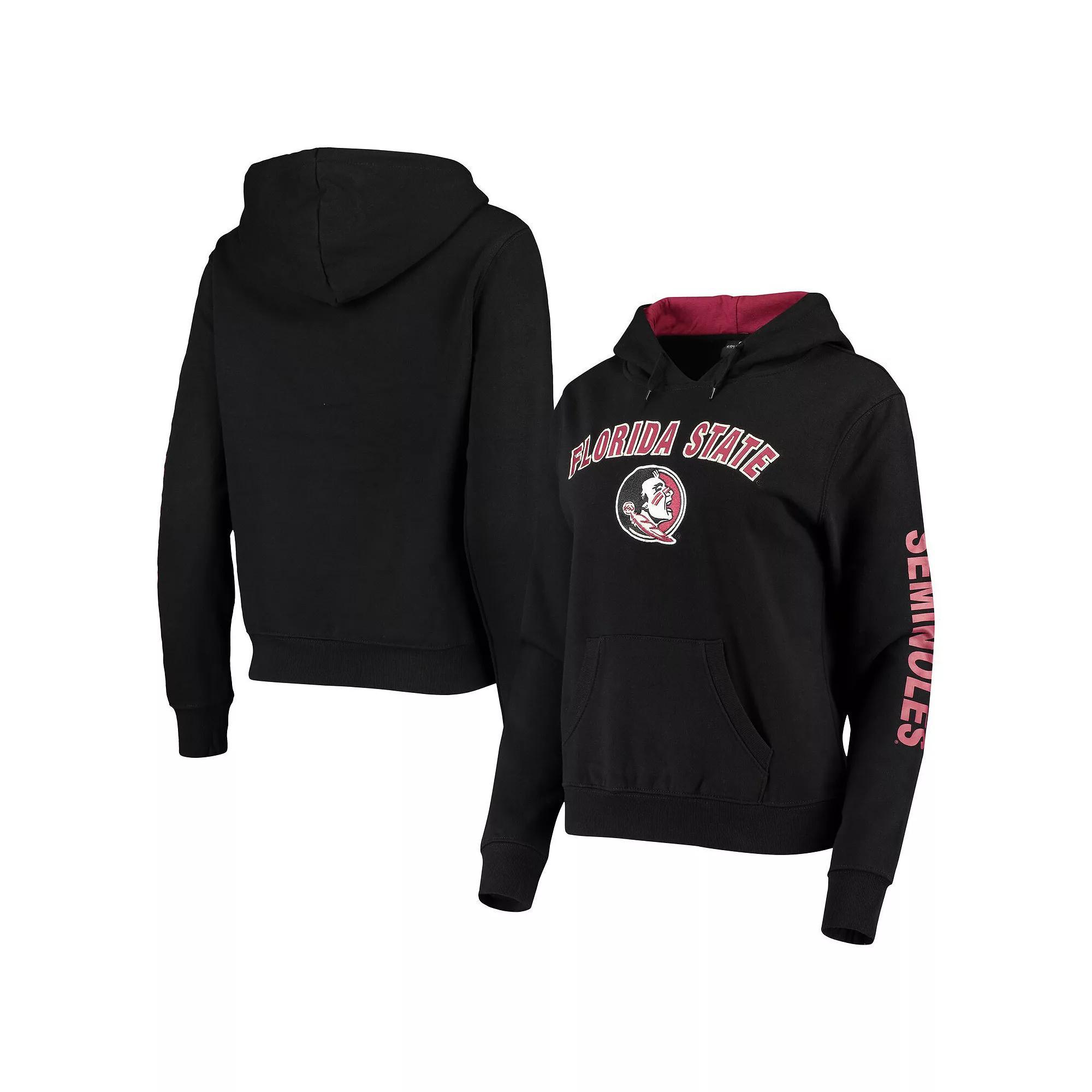 Women's Colosseum Black Florida State Seminoles Loud and Proud Pullover Hoodie, Size: Small Product Image