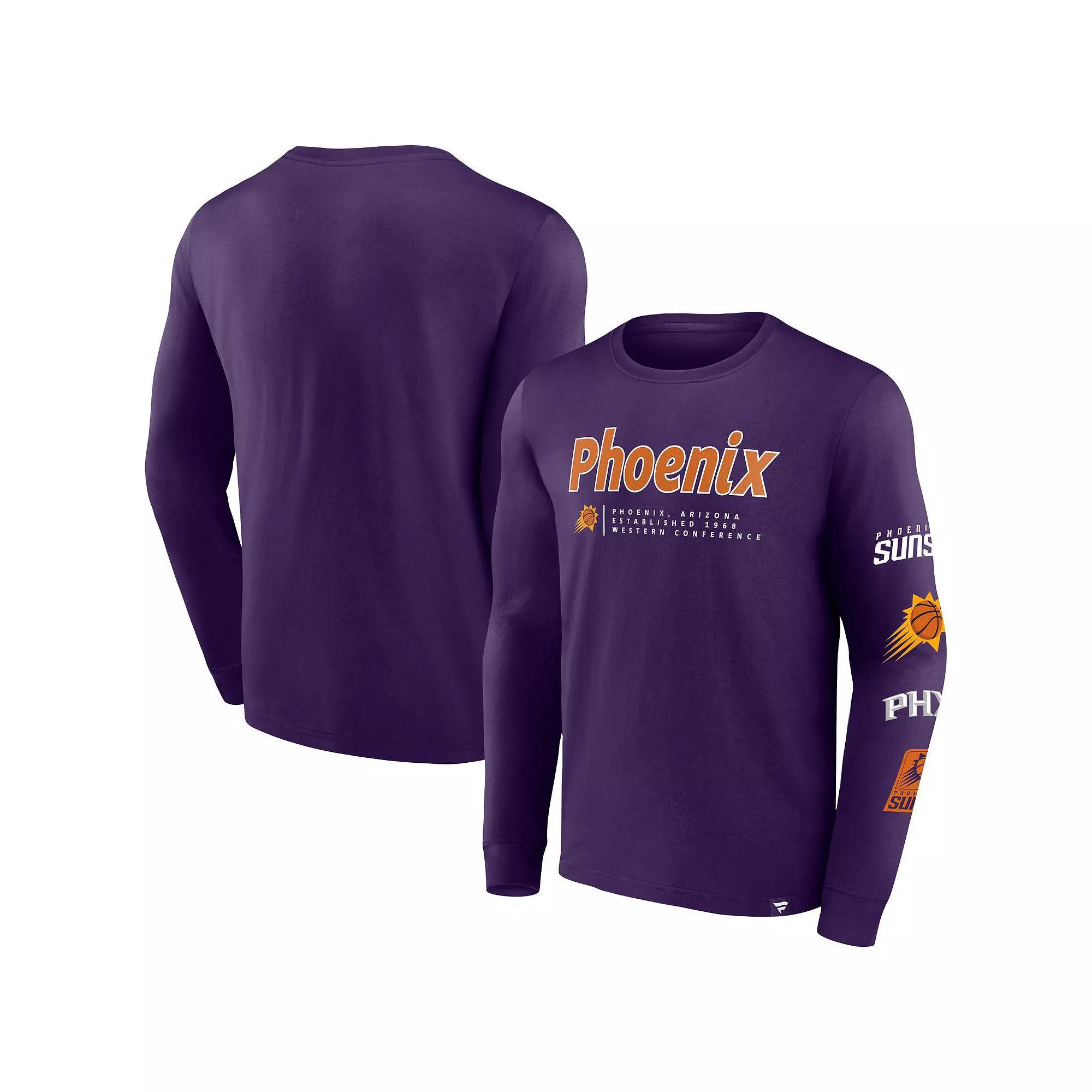 Men's Fanatics Branded Purple Phoenix Suns Baseline Long Sleeve T-Shirt, Size: Large, Phx Purple Product Image