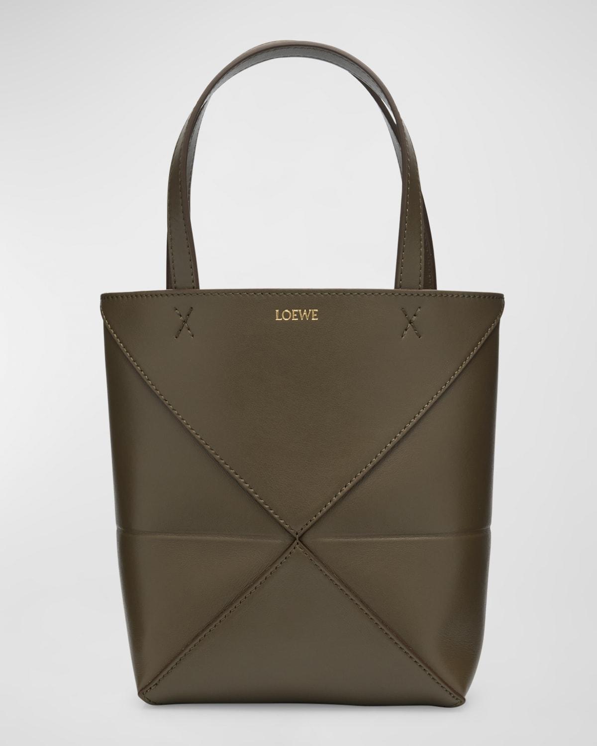 Puzzle Fold Mini Tote Bag in Shiny Leather Product Image