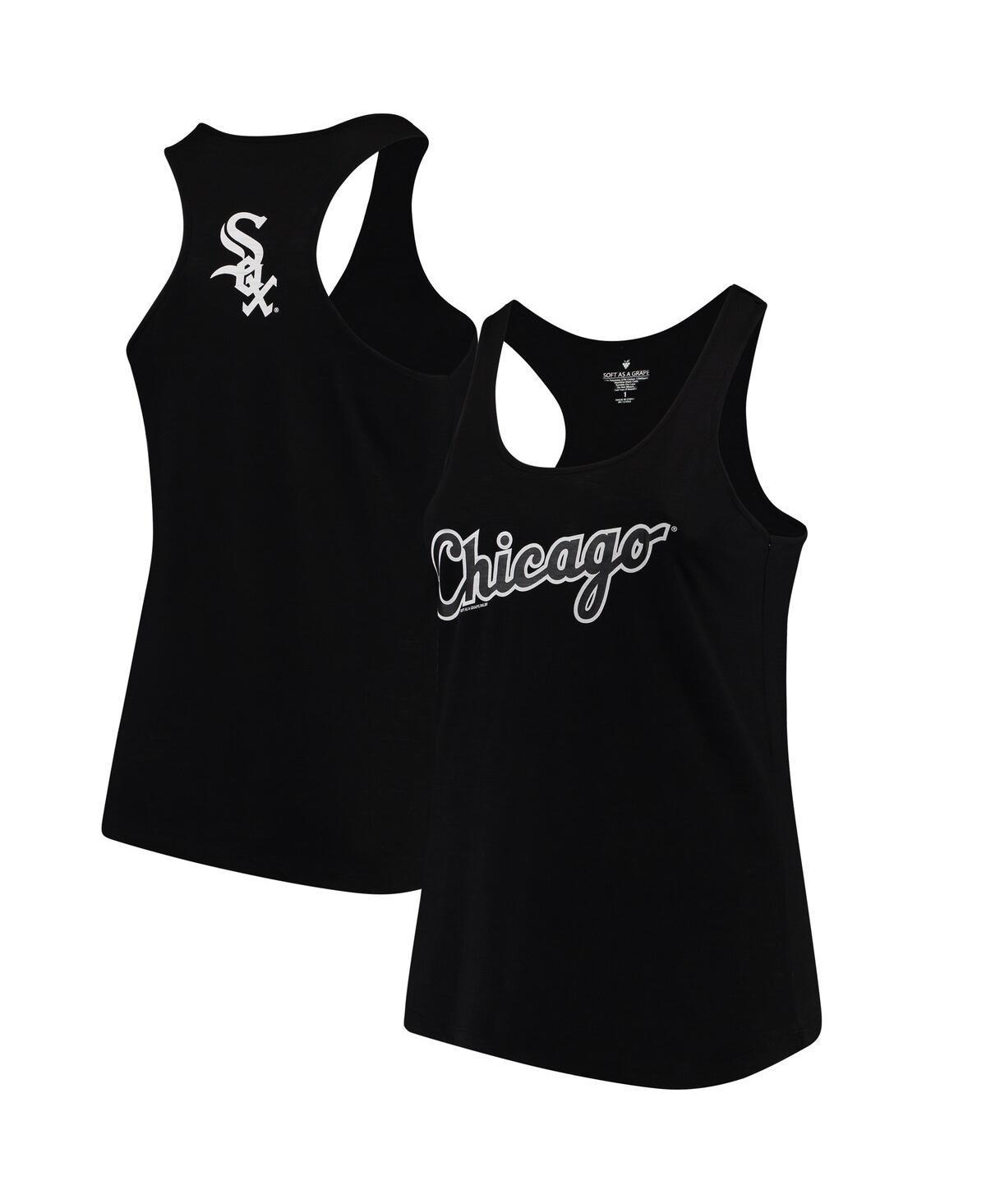 Women's Soft as a Grape Black Chicago White Sox Plus Size Swing for the Fences Racerback Tank Top, Size: 3XL Product Image