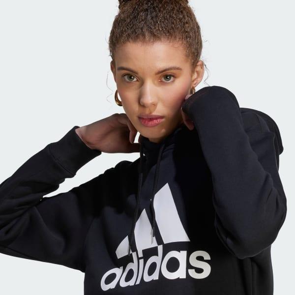 adidas Essentials Big Logo Regular Fleece Hoodie Sandy Pink XL Womens Product Image
