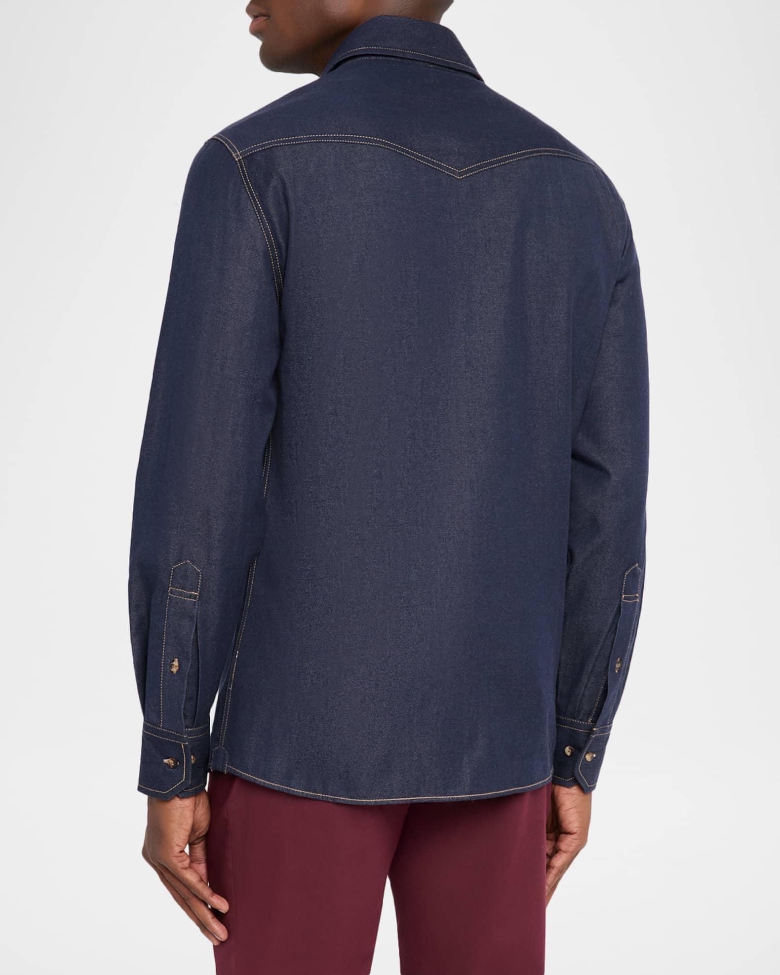 Men's Denim Snap-Front Western Shirt Product Image
