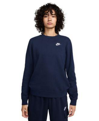 Women's Nike Sportswear Club Embroidered Logo Fleece Crewneck Sweatshirt, Size: XS, Soft Pink Product Image