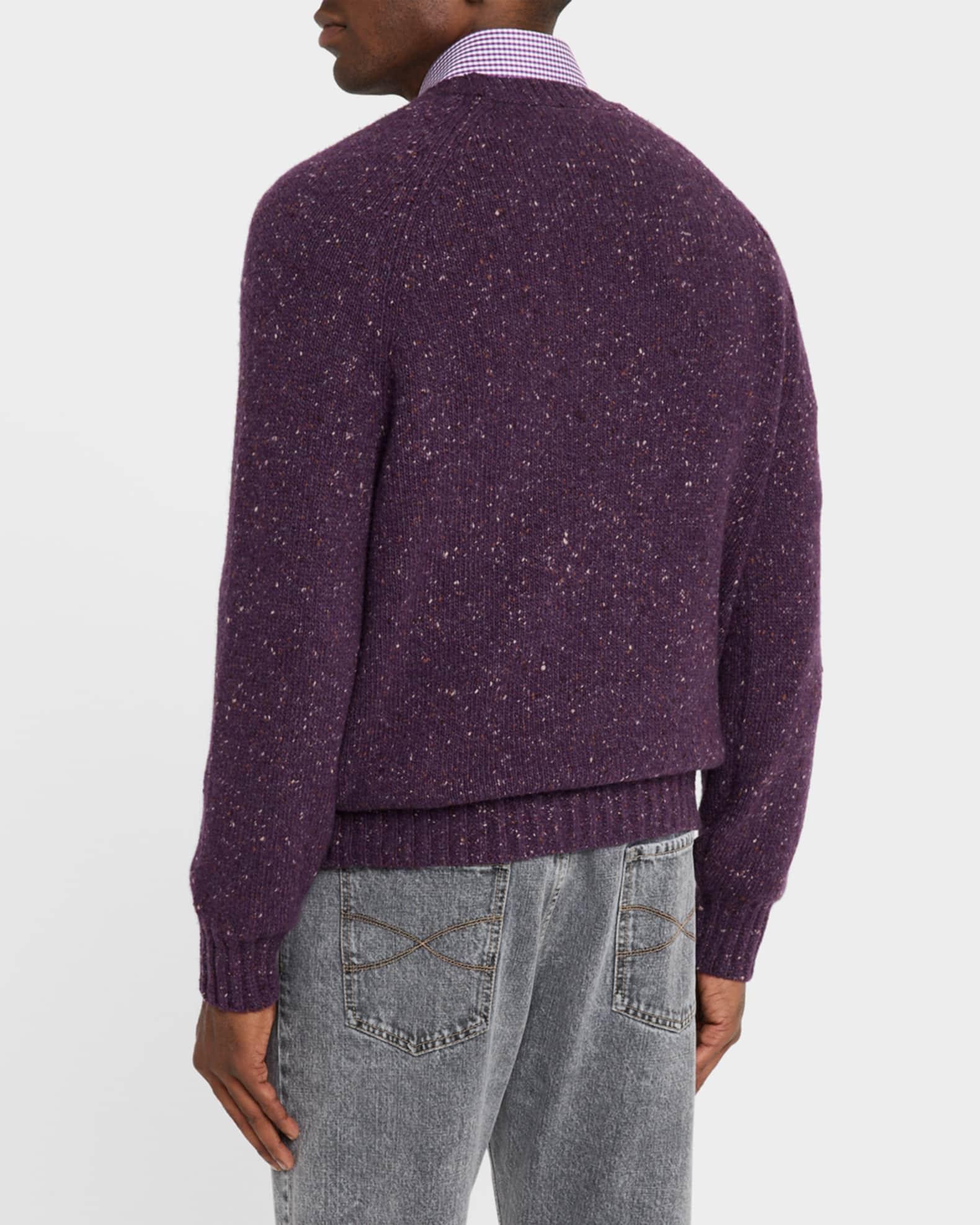 Men's Cashmere Donegal Crewneck Sweater Product Image