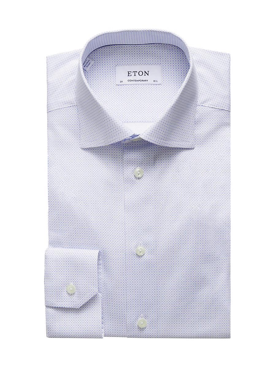 Mens Contemporary-Fit Micro Print Long-Sleeve Dress Shirt Product Image