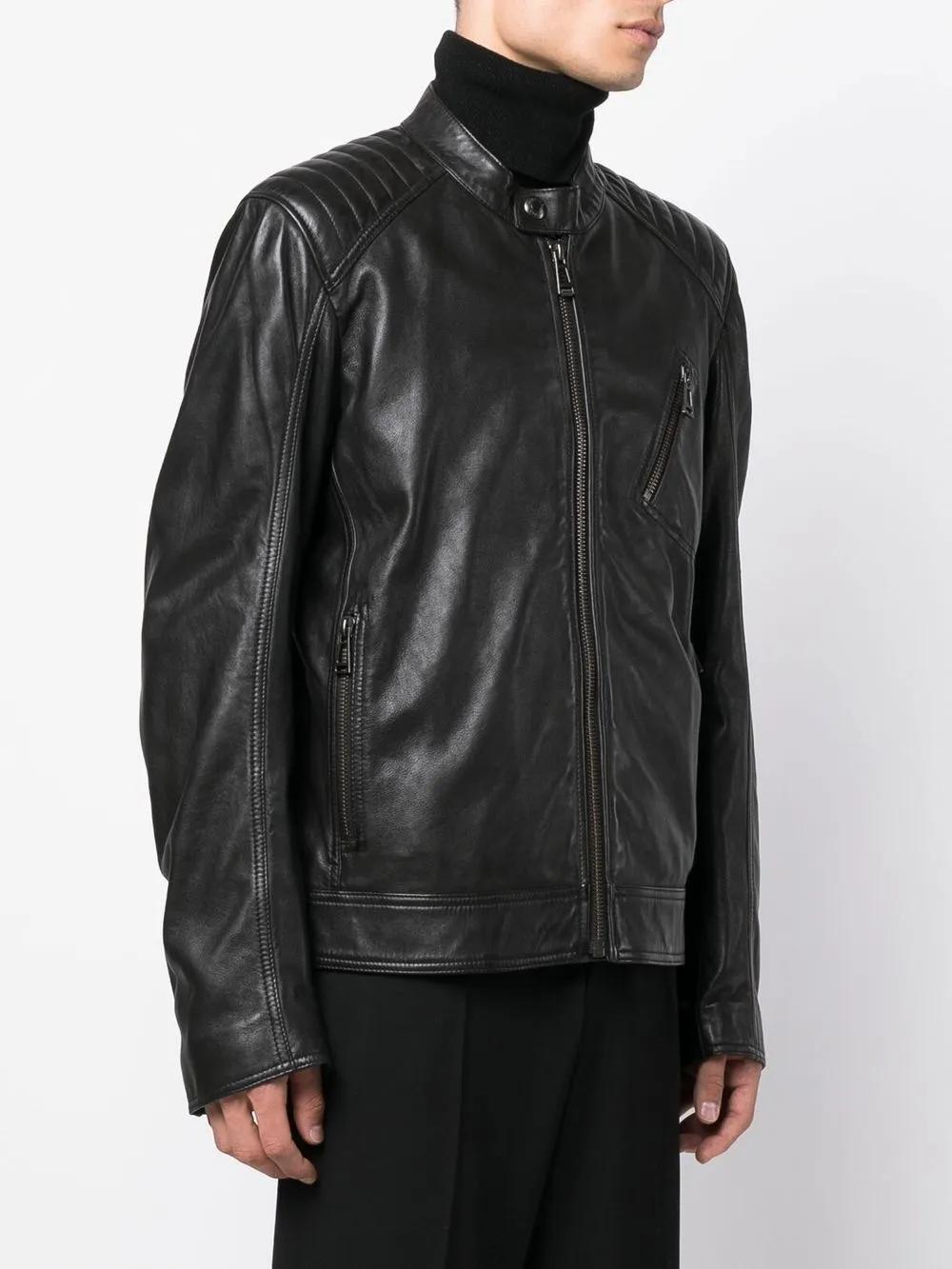long-sleeve leather jacket Product Image