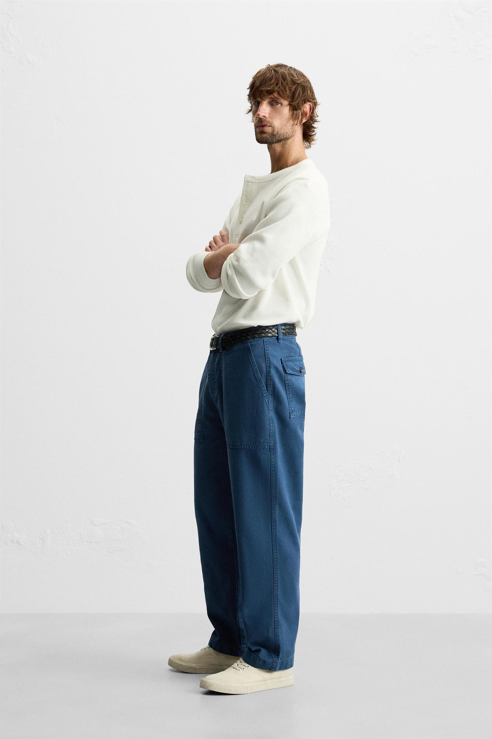 WASHED REGULAR FIT PANTS Product Image