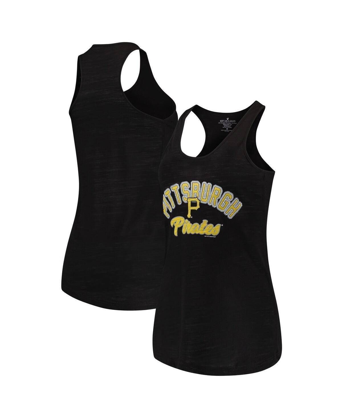 Women's Soft as a Grape Black Pittsburgh Pirates Multicount Racerback Tank Top, Size: Large Product Image