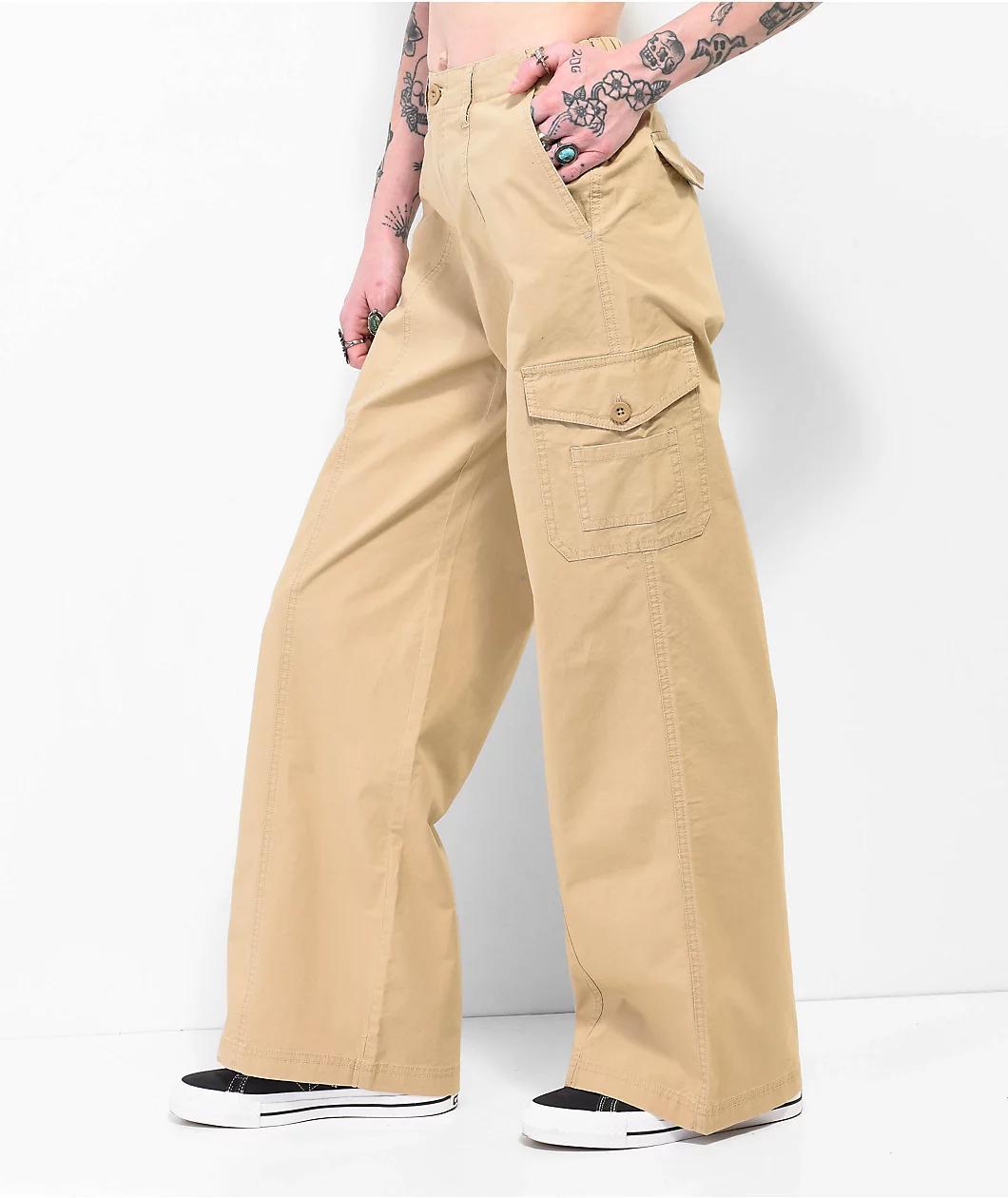 Empyre Maisie Incense Brown Low Rise Cargo Pants Product Image
