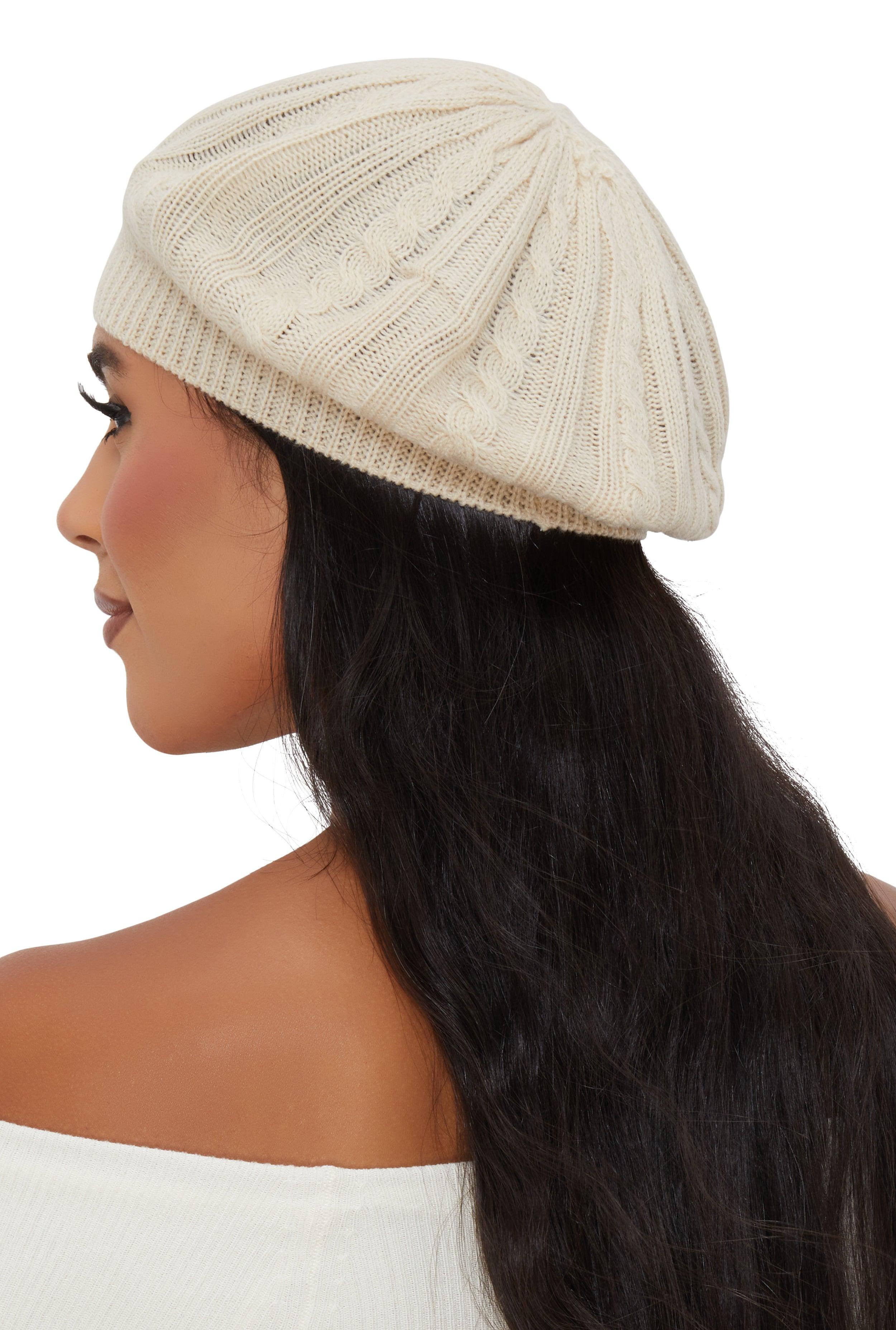 Womens Solid Cable Knit Beret Product Image