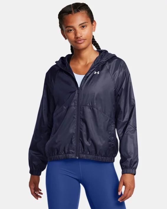 Women's Under Armour Rival Full-Zip Windbreaker Jacket, Size: Small, Prime Pink Product Image