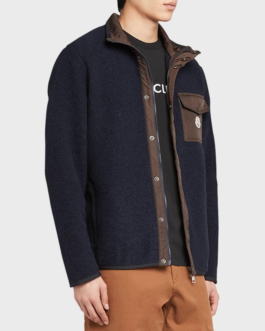 Mens Contrast-Trim Fleece Jacket Product Image