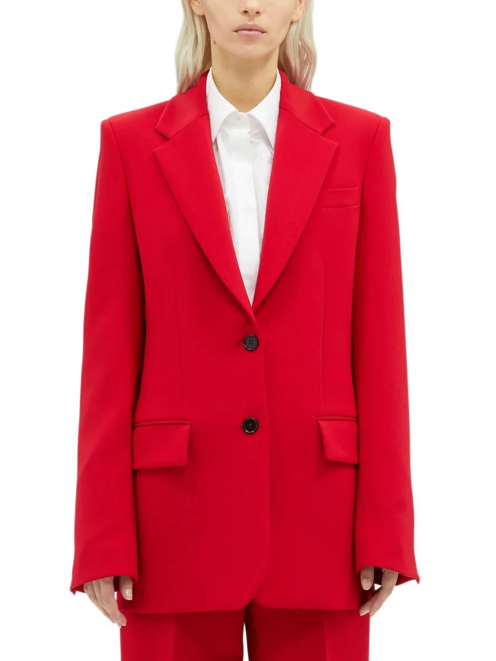 MSGM Single-breasted Tailored Blazer In Rojo Product Image