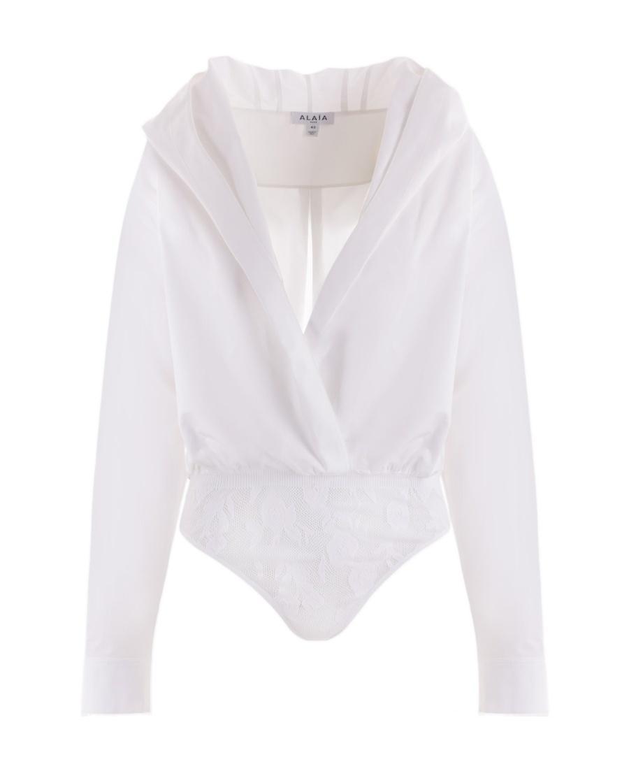 ALAÏA Hooded Jumpsuit In White Product Image