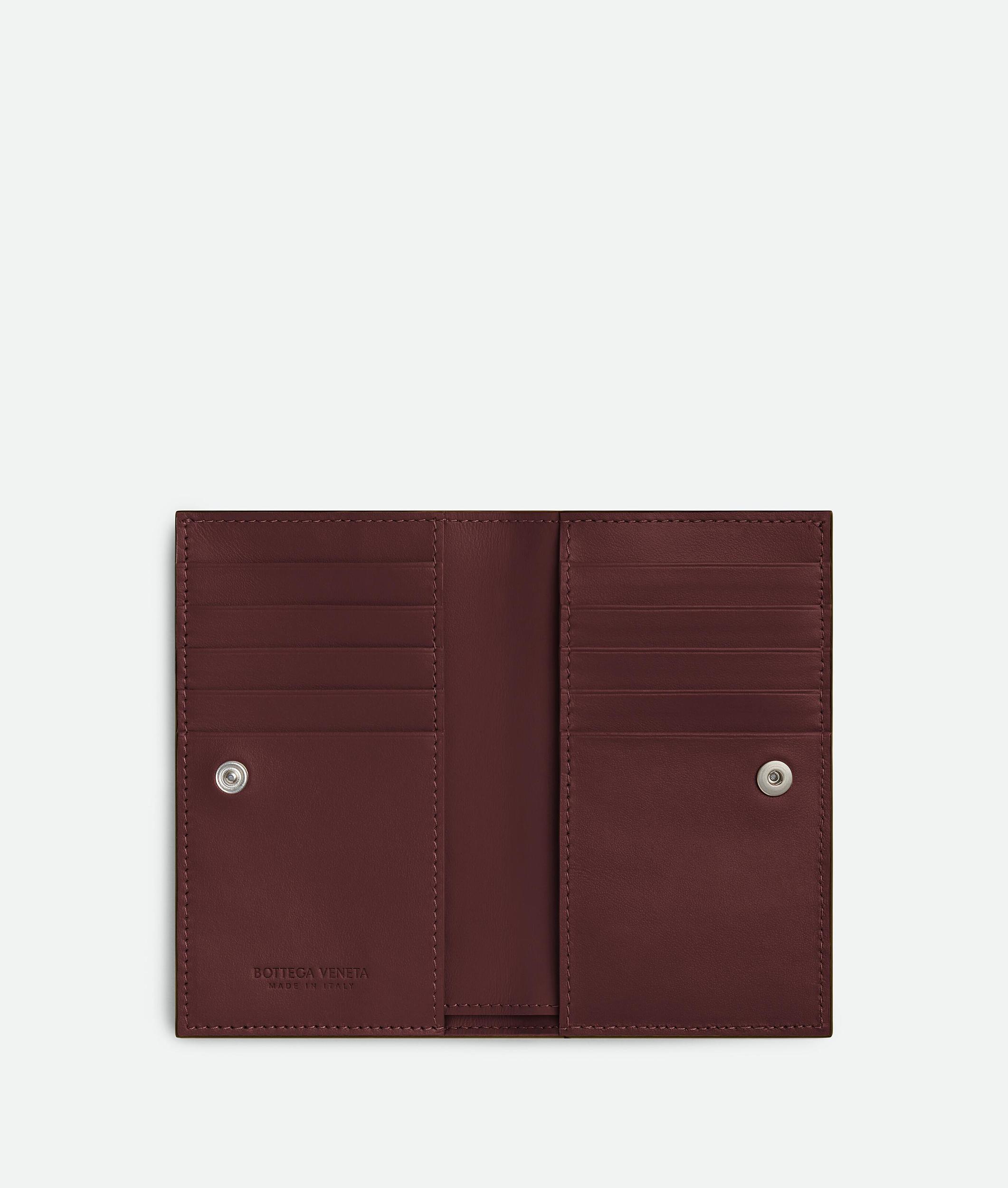 BOTTEGA VENETA Mittelgrosses Intrecciato Bi-fold Mit L-zip In Black Product Image