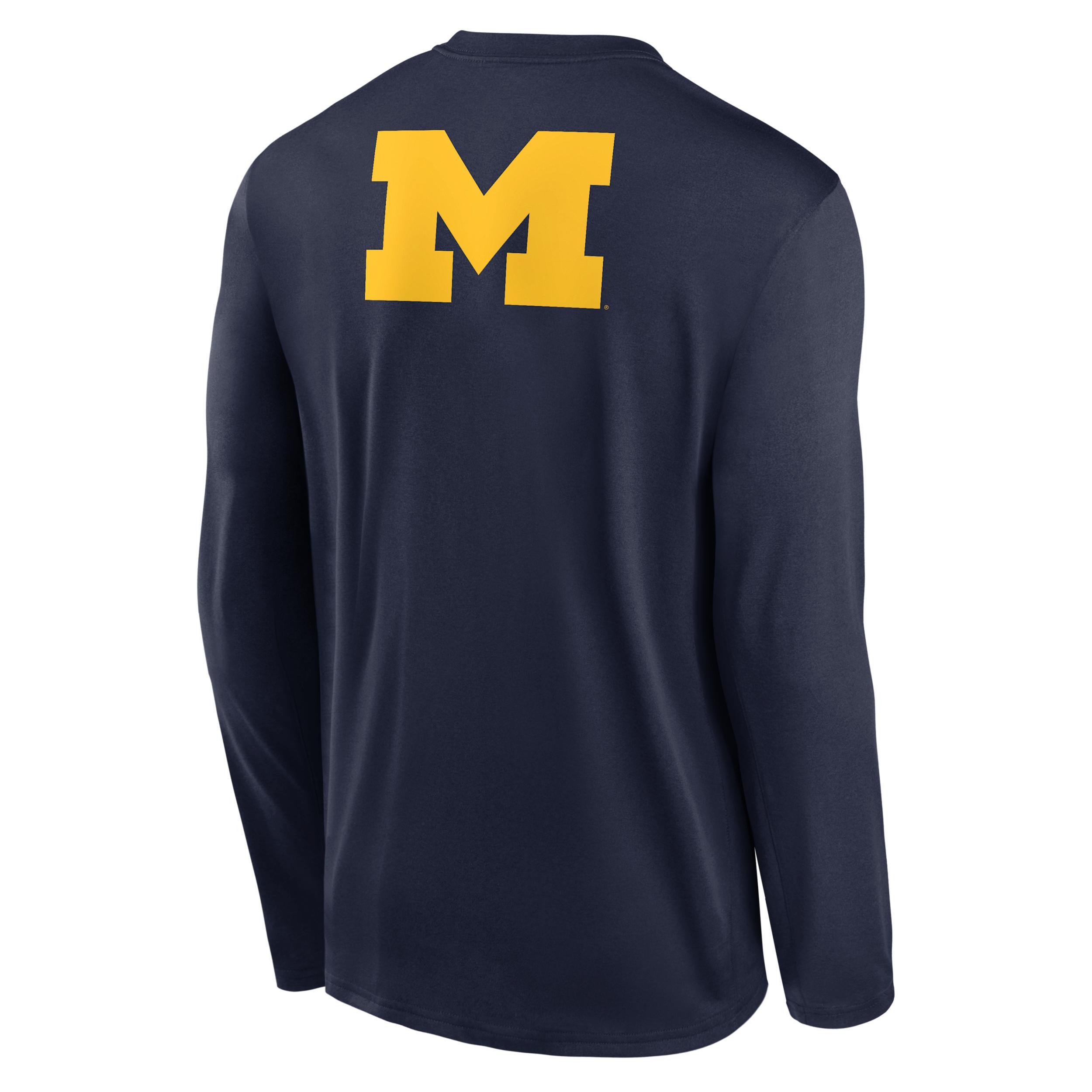 Michigan Primetime Legend 2-Hit Men's Jordan Brand Dri-FIT College Long-Sleeve T-Shirt Product Image