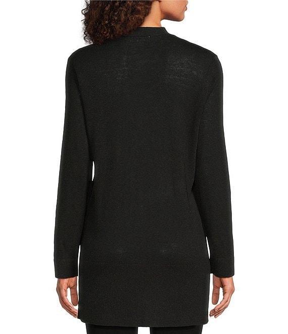 Calvin Klein Sweater Knit Open Front Long Sleeve Cardigan Product Image
