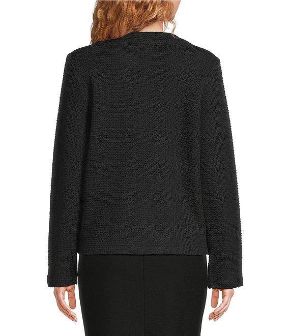 Eileen Fisher Organic Cotton Boucle Round Neck Long Sleeve Jacket Product Image