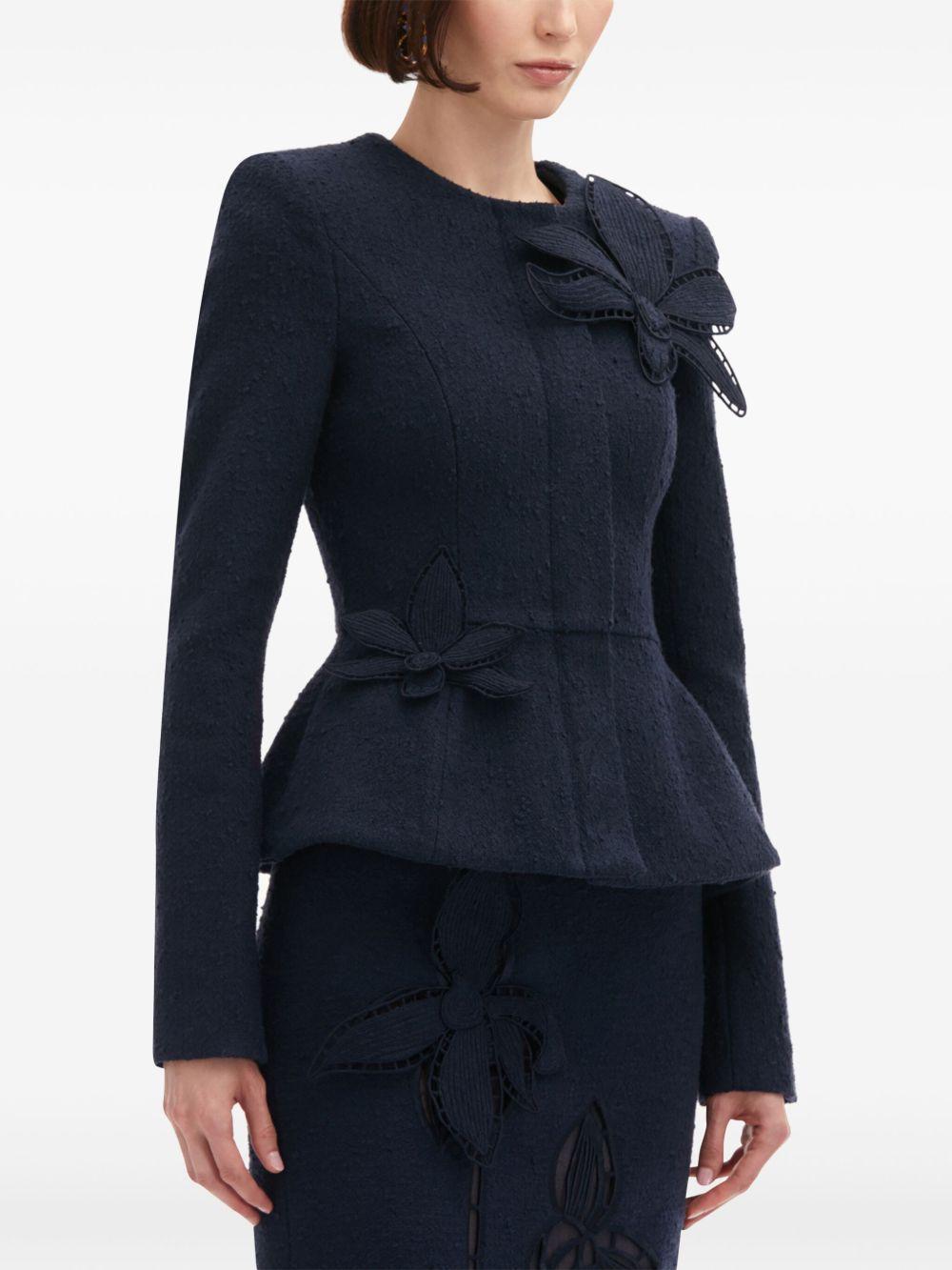 Orchid embroidered tweed jacket Product Image