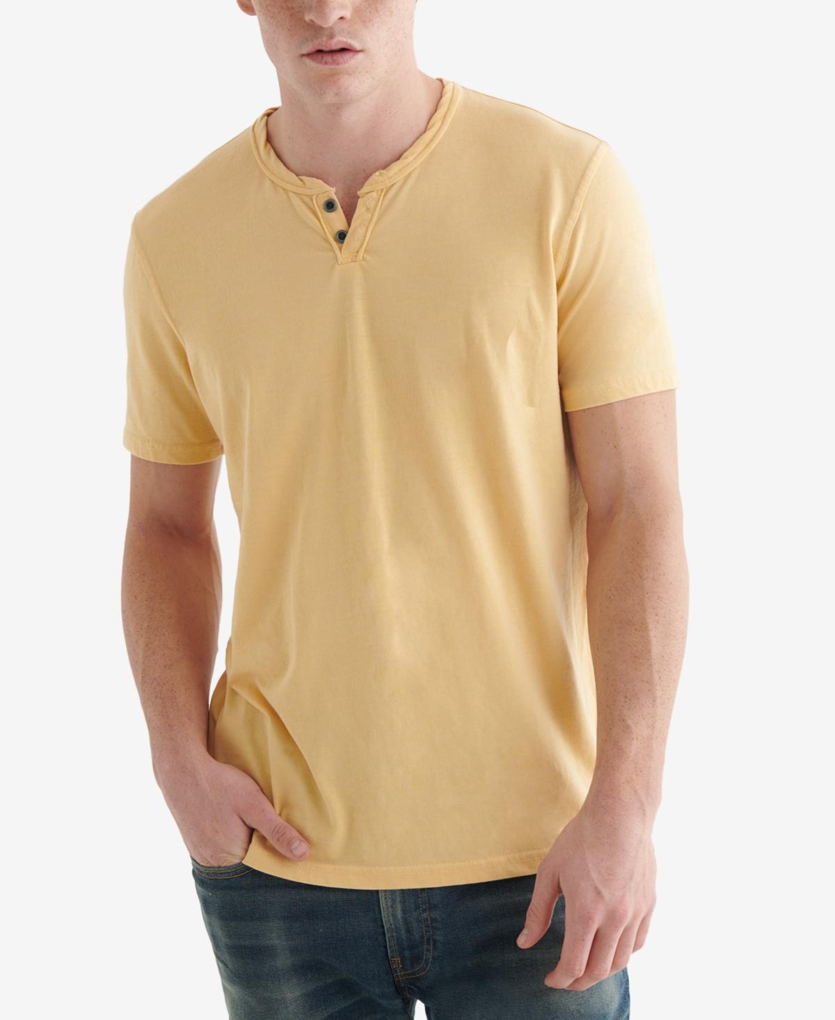 Lucky Brand Short Sleeve Button Notch Neck Venice Burnout T Product Image