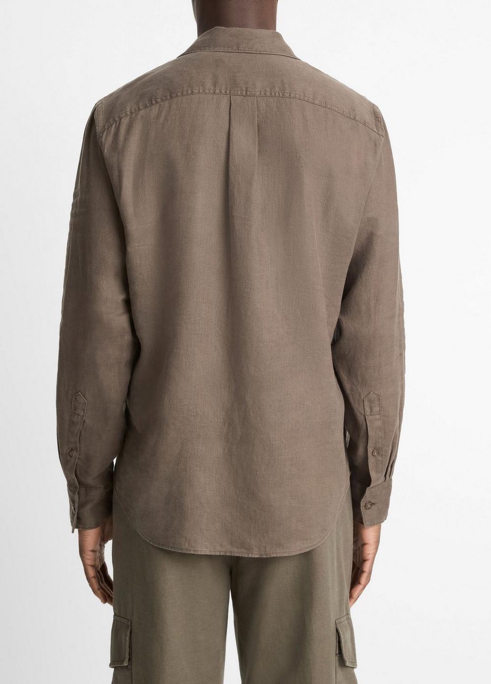 Mens Linen Utility Shirt, Mangrove, Size XXL Vince Product Image