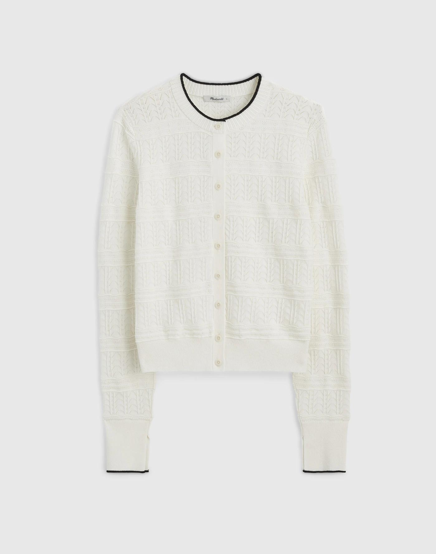 Pointelle-Stitch Cardigan Product Image