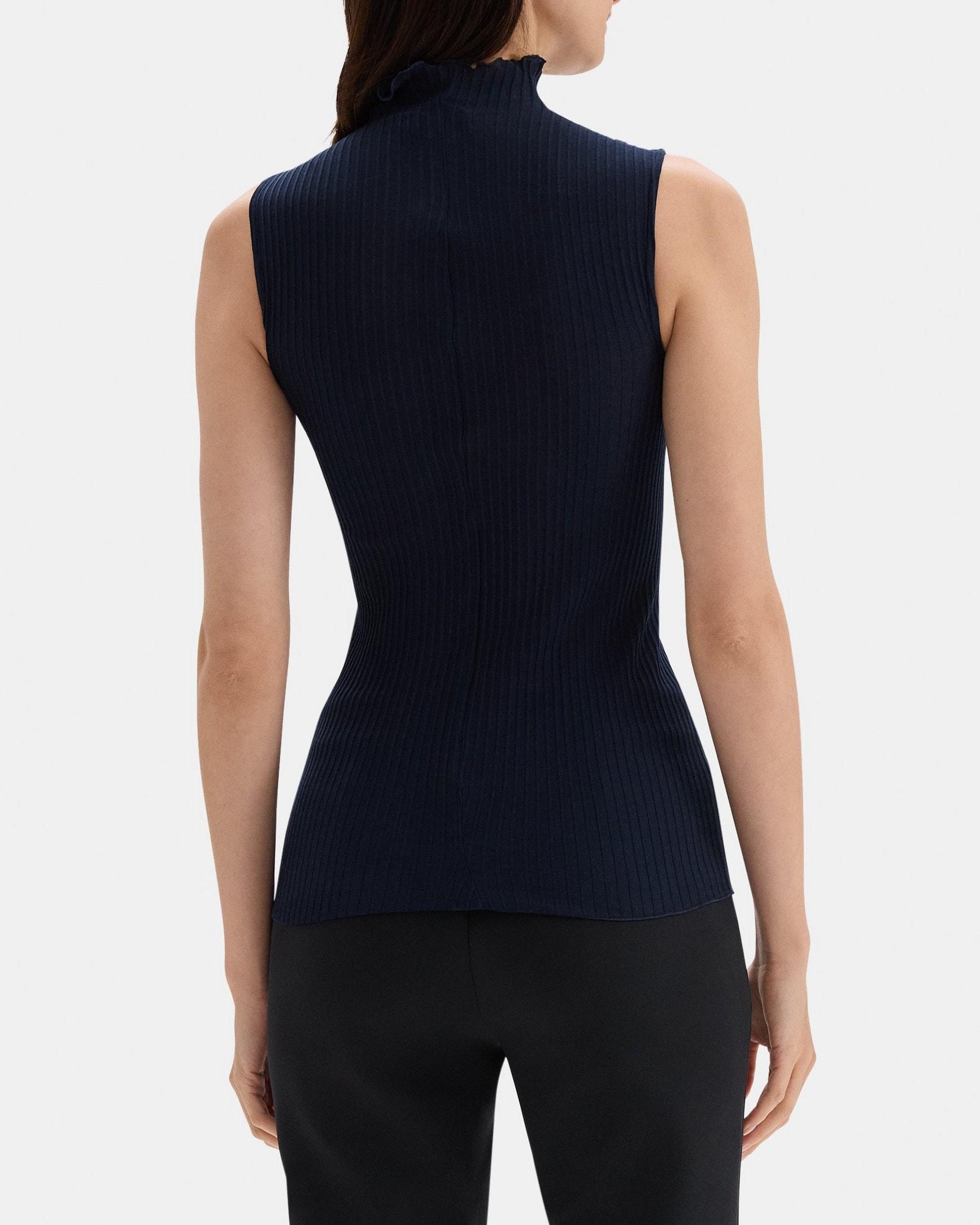 Funnel Neck Tank Top in Silk-Cotton Product Image