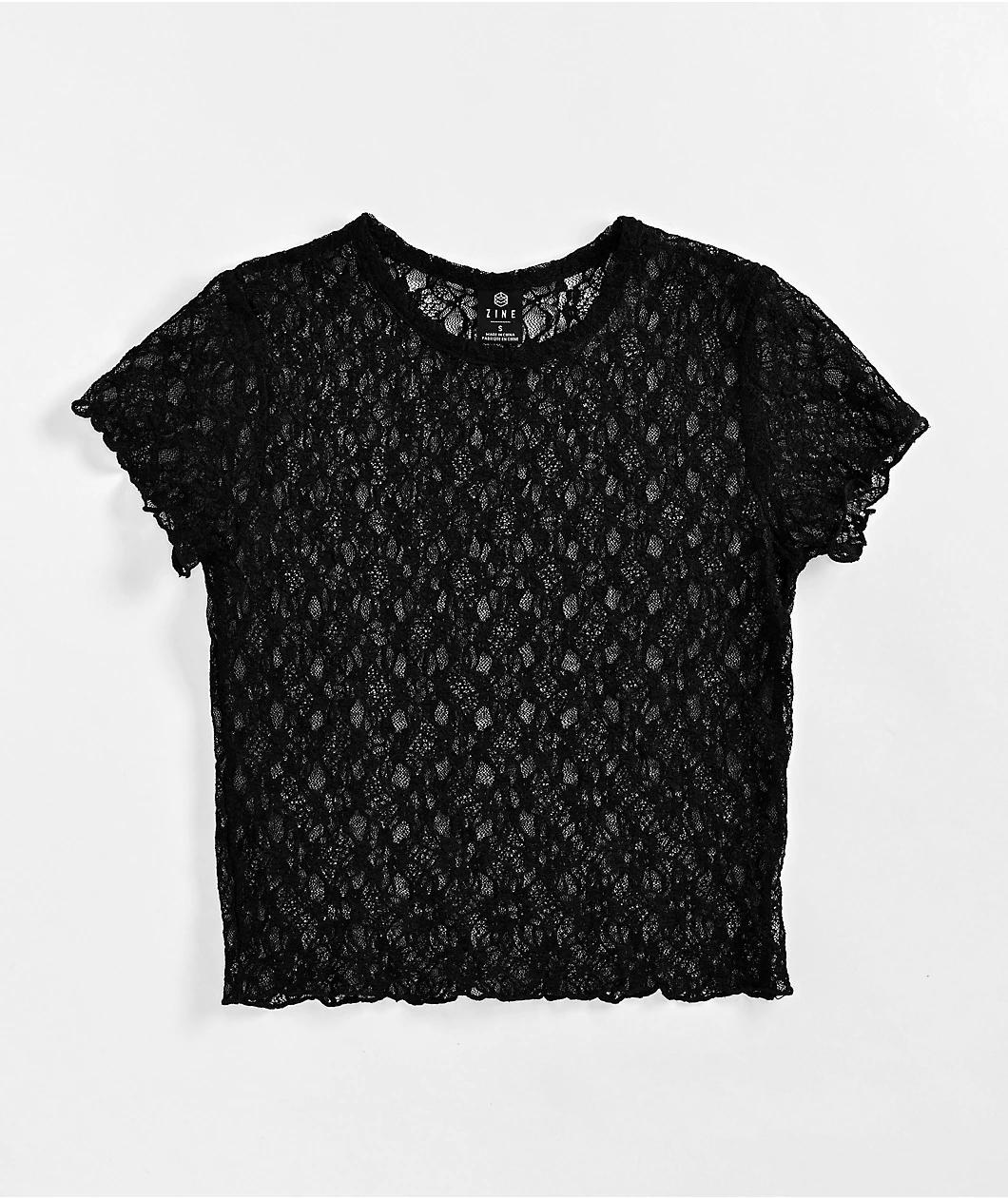 Zine Toulouse Black Lace Top Product Image