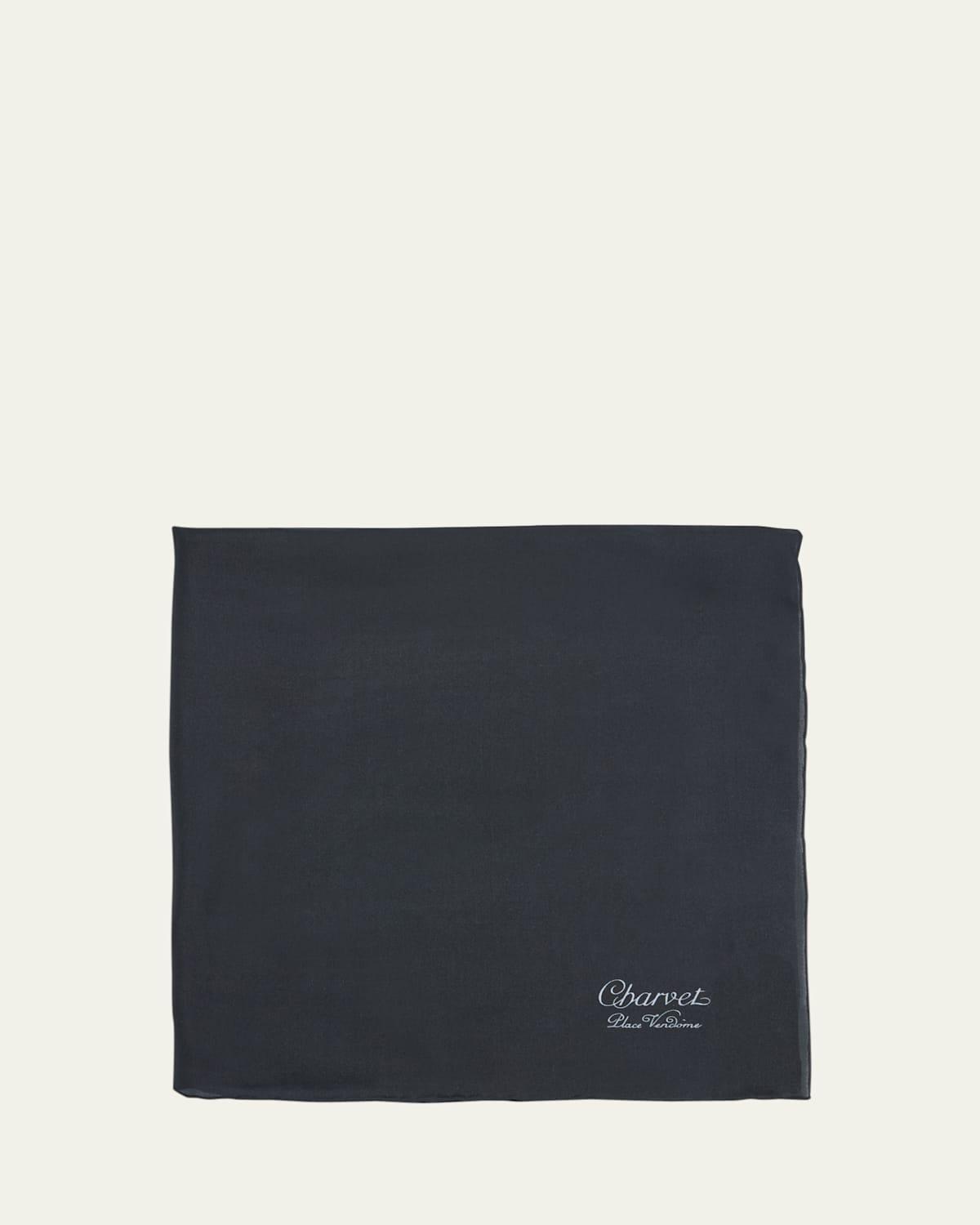 Men's Silk Logo-Print Pocket Square Product Image