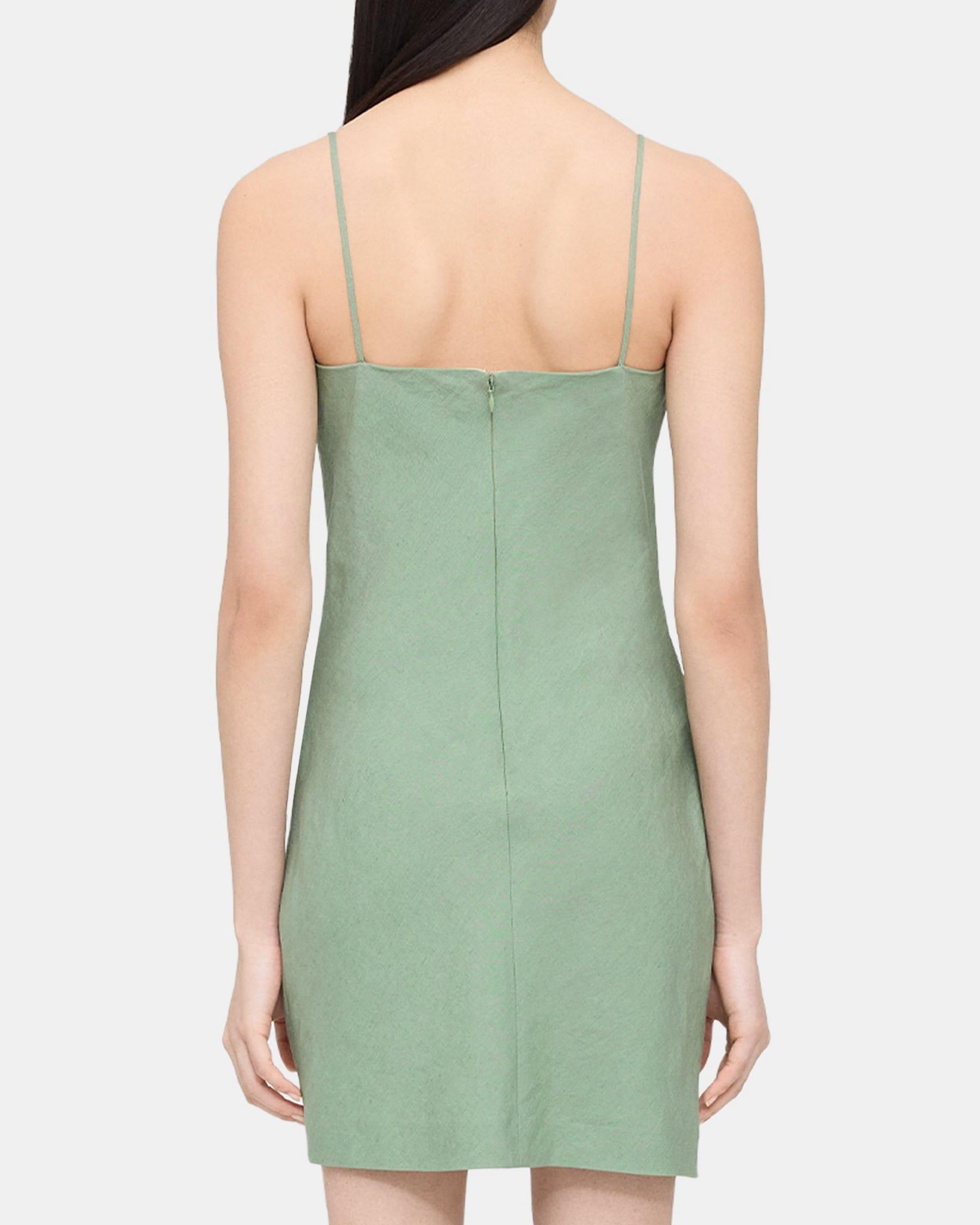 Pleated Mini Dress in Linen Product Image
