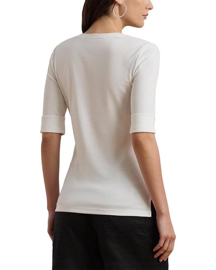 Stretch Cotton Boatneck Tee Product Image