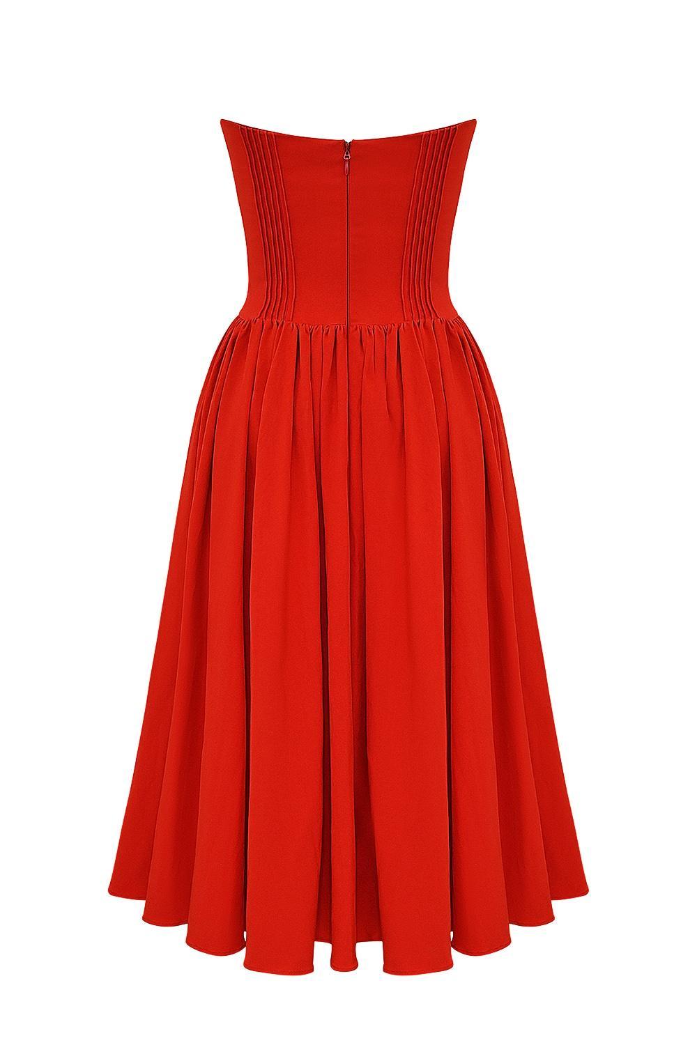 Mademoiselle Italian Rose Print Tulle Midi Dress Product Image