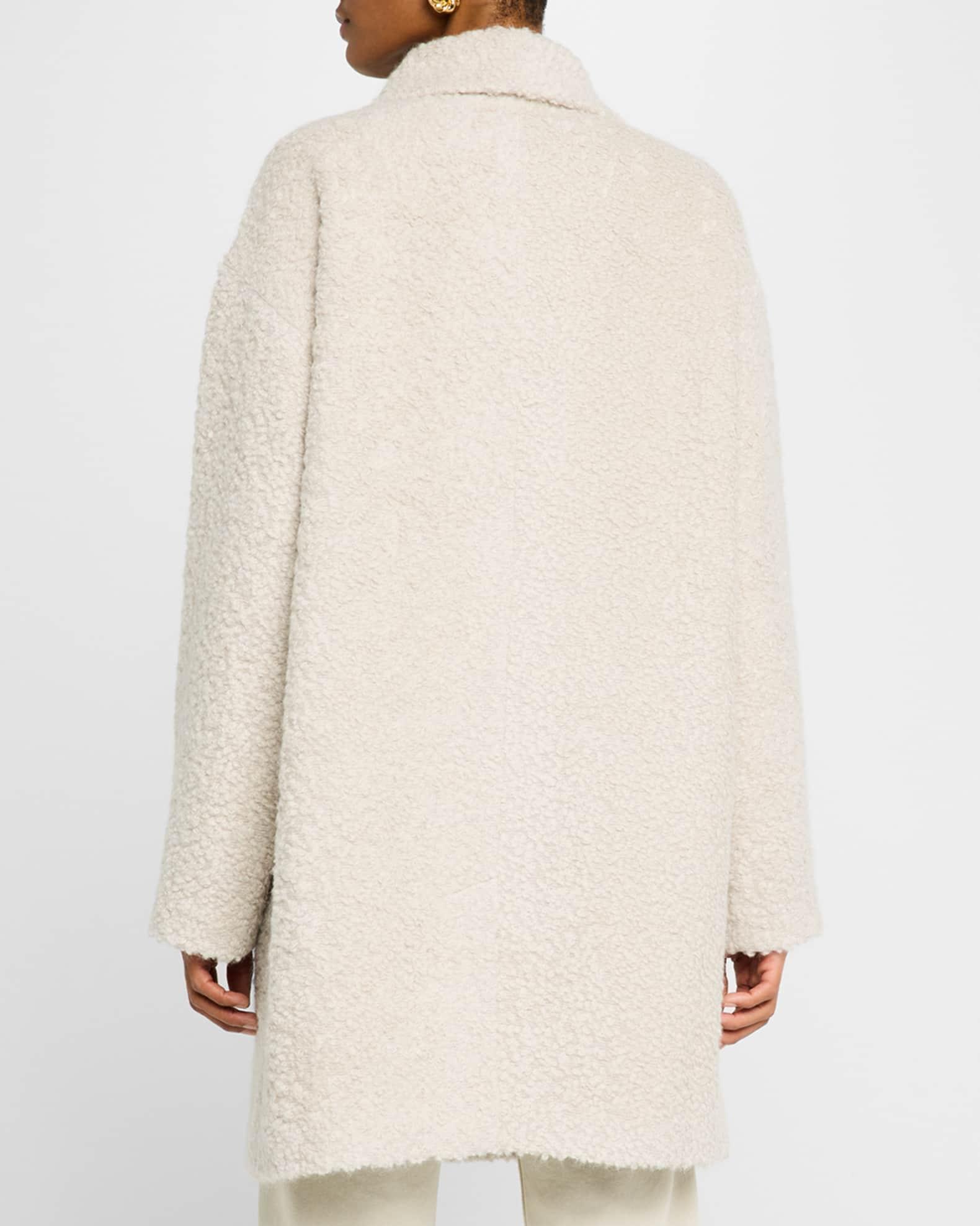 Shawl-Collar Curly Alpaca Coat Product Image