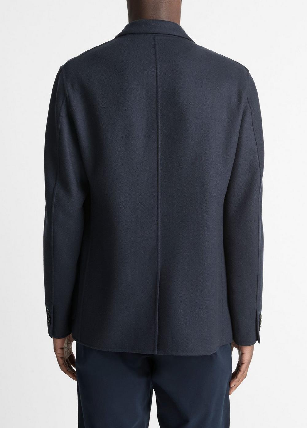 Mens Aran Cable Wool Crew Neck Sweater, Light Belluga Blue, Size S Vince Product Image