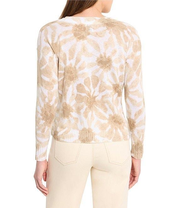 NIC + ZOE Floral Hint Knit V-Neck Long Sleeve Top Product Image