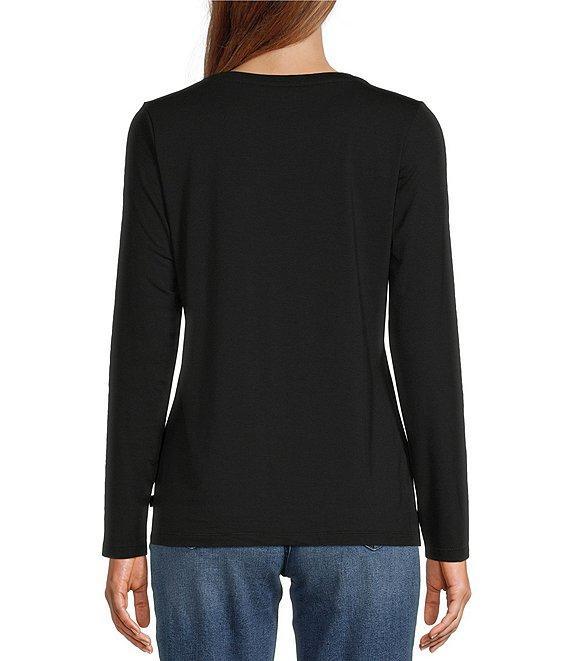 L.L.Bean Soft Stretch Knit Supima® Cotton Blend Scoop Neck Long Sleeve Tee Shirt Product Image