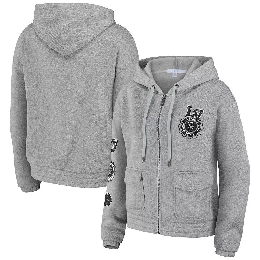 Womens WEAR by Erin Andrews Heather Gray Green Bay Packers Full-Zip Hoodie Product Image