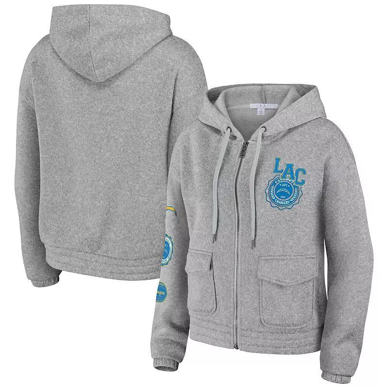 Women's WEAR by Erin Andrews Heather Gray Minnesota Vikings Full-Zip Hoodie, Size: 2XL, Grey Product Image