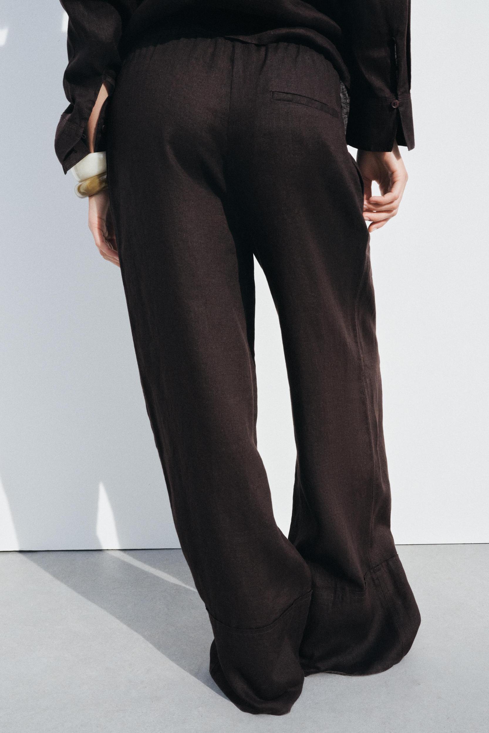 100% LINEN PALAZZO PANTS ZW COLLECTION Product Image